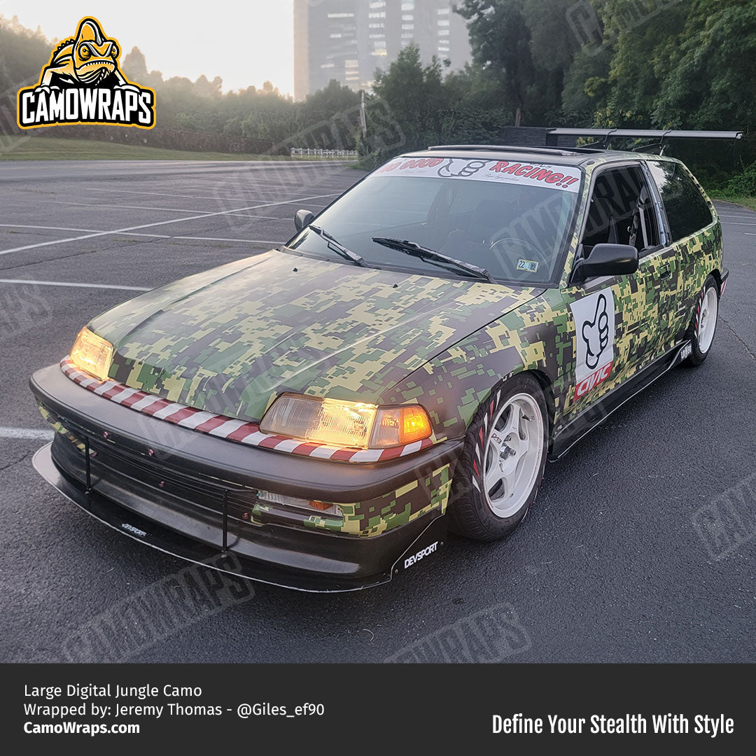 green digital camo car wrap