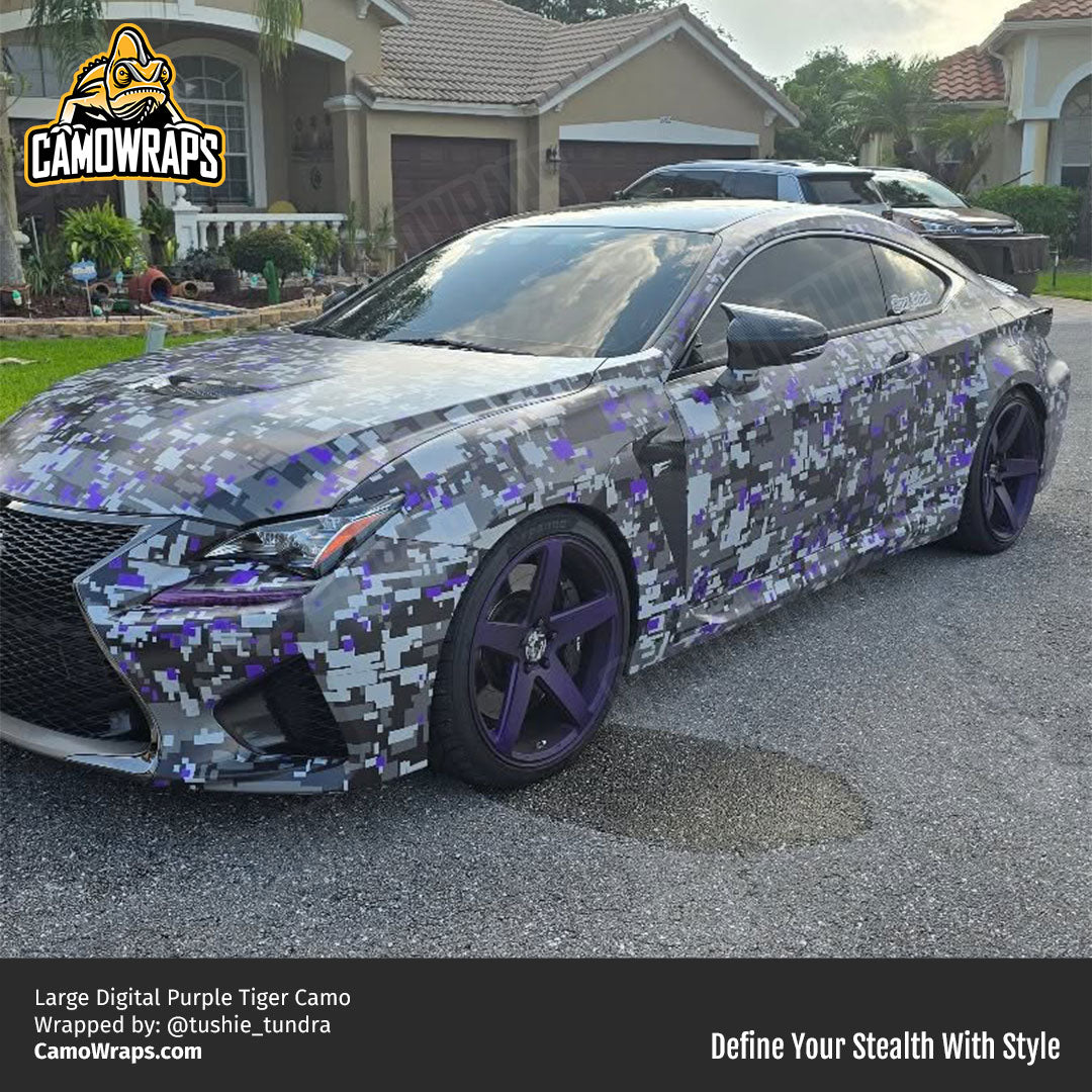 purple digital camo car wrap