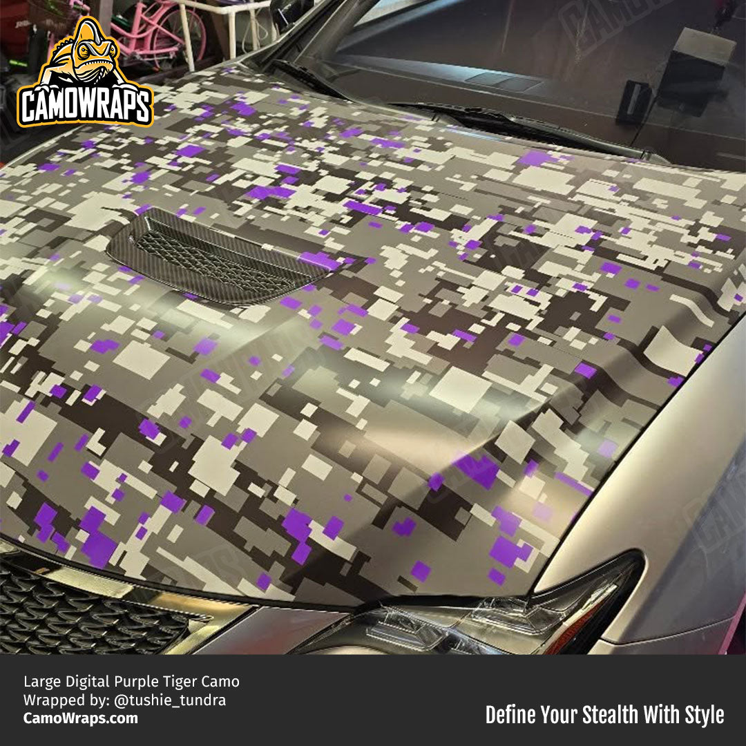 purple digital camo car wrap