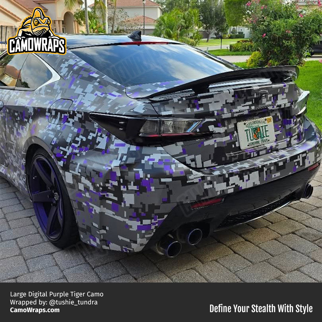 purple digital camo car wrap