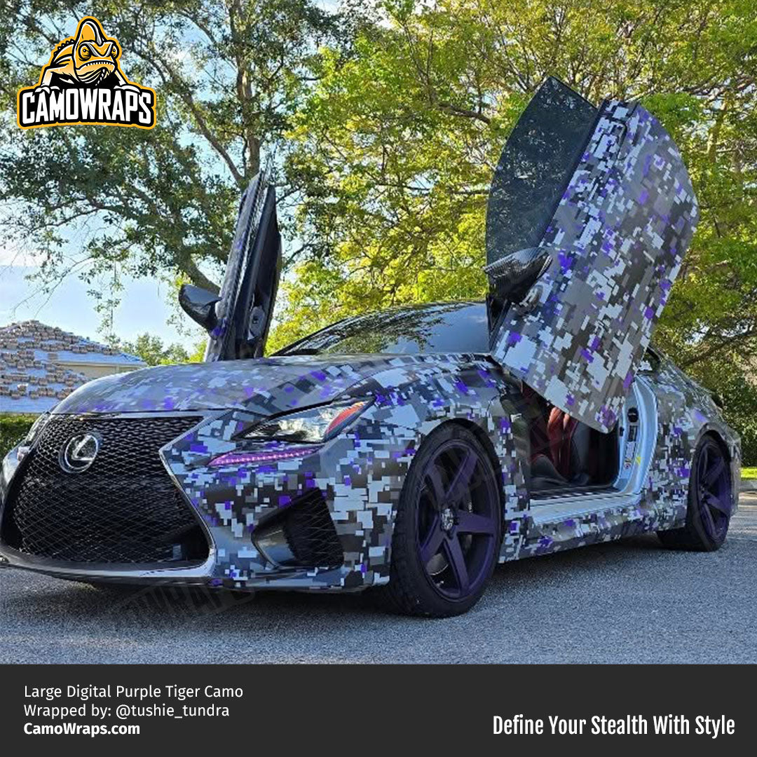 purple digital camo car wrap