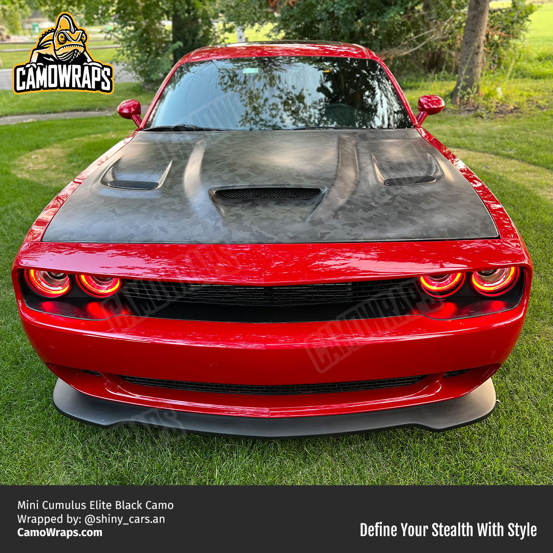 black camo challenger hood wrap