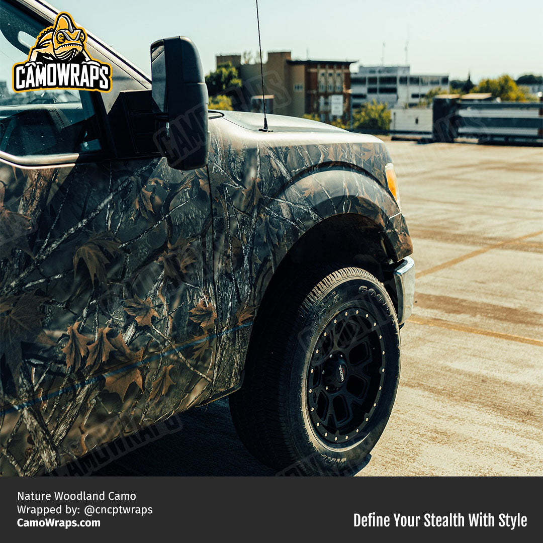 woodland camo truck wrap