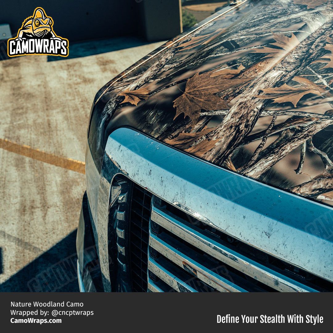woodland camo truck wrap