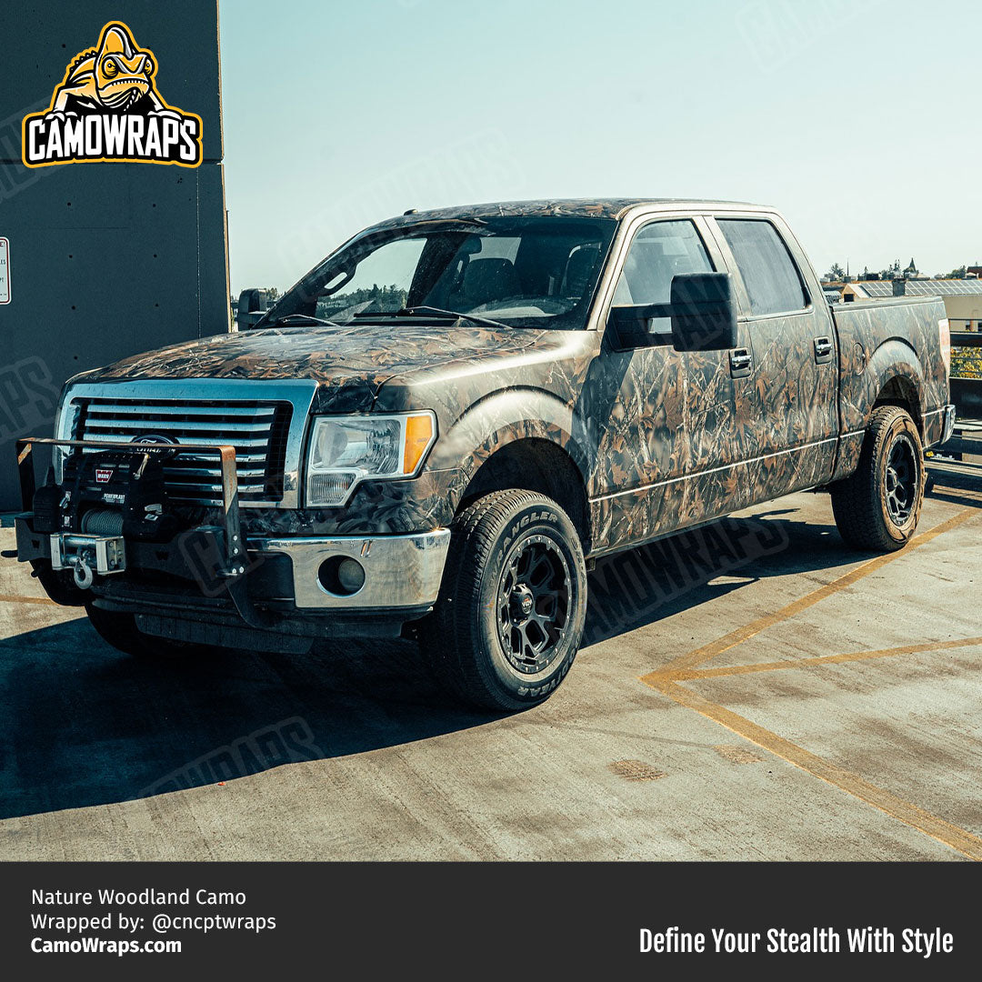 woodland camo truck wrap