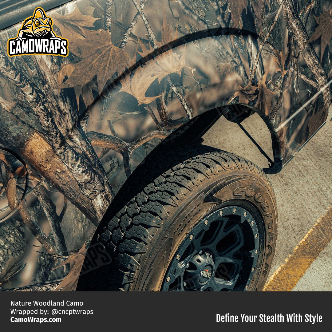 woodland camo truck wrap