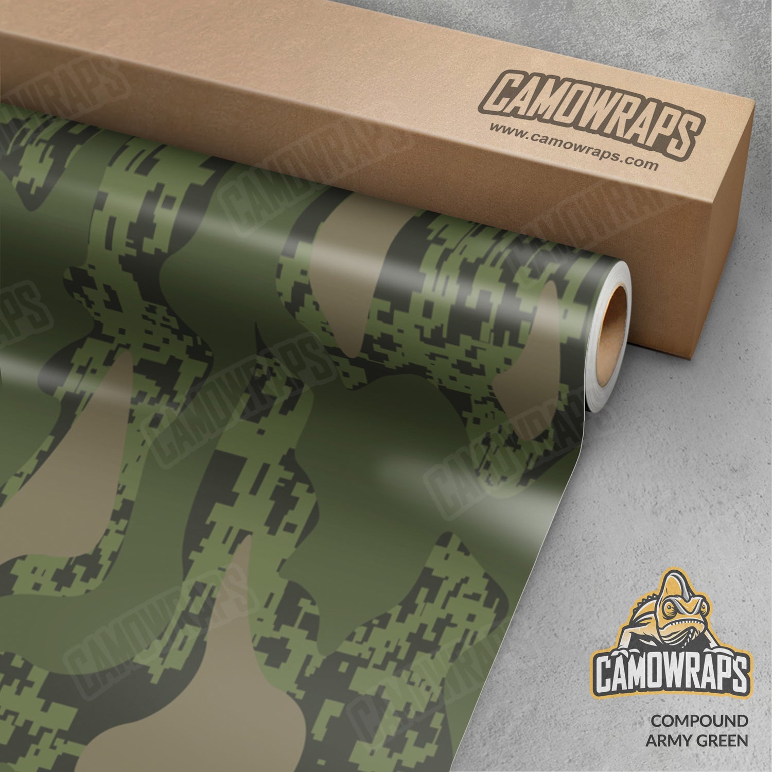 Compound Army Green Camo Vinyl Wrap