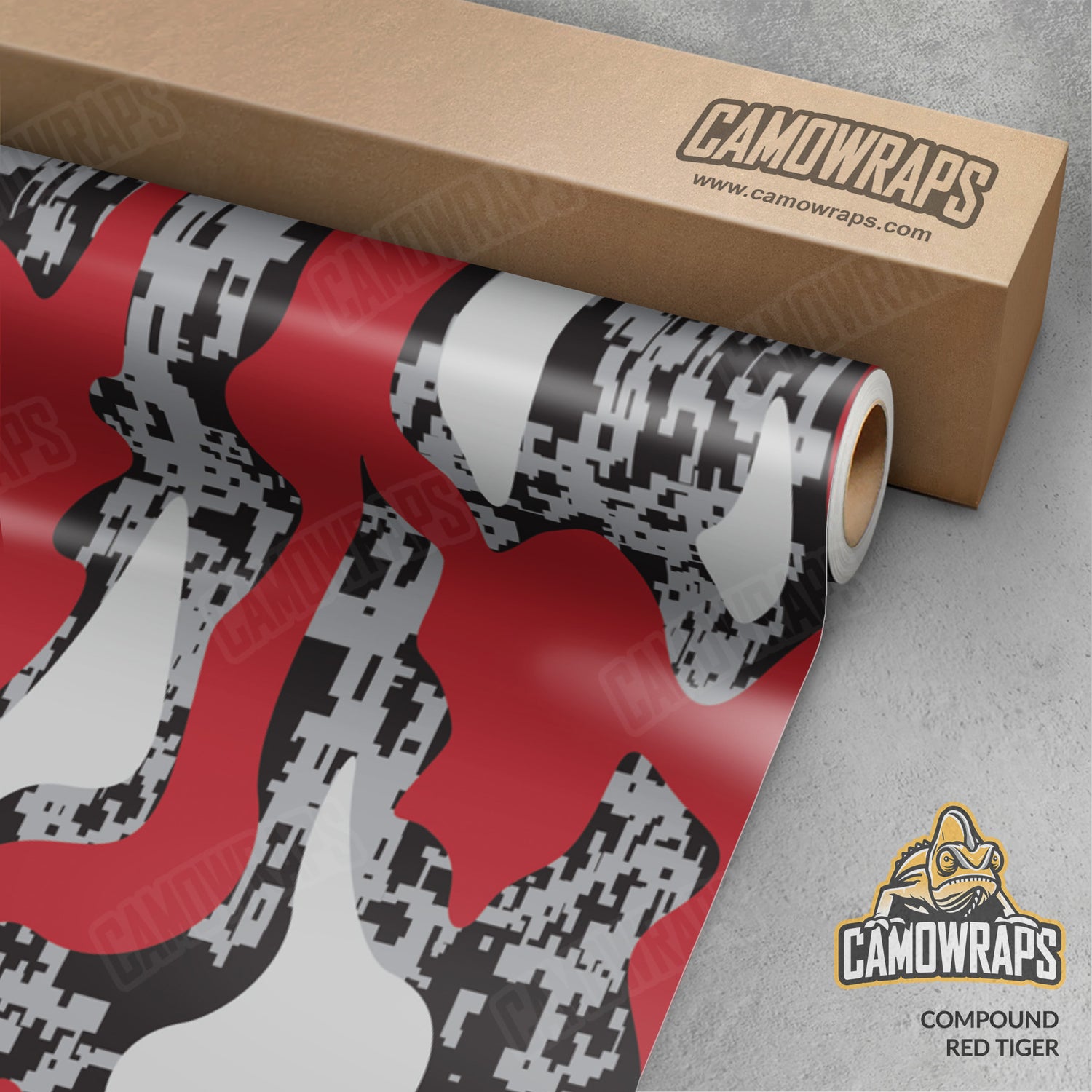 Compound Red Tiger Camo Vinyl Wrap