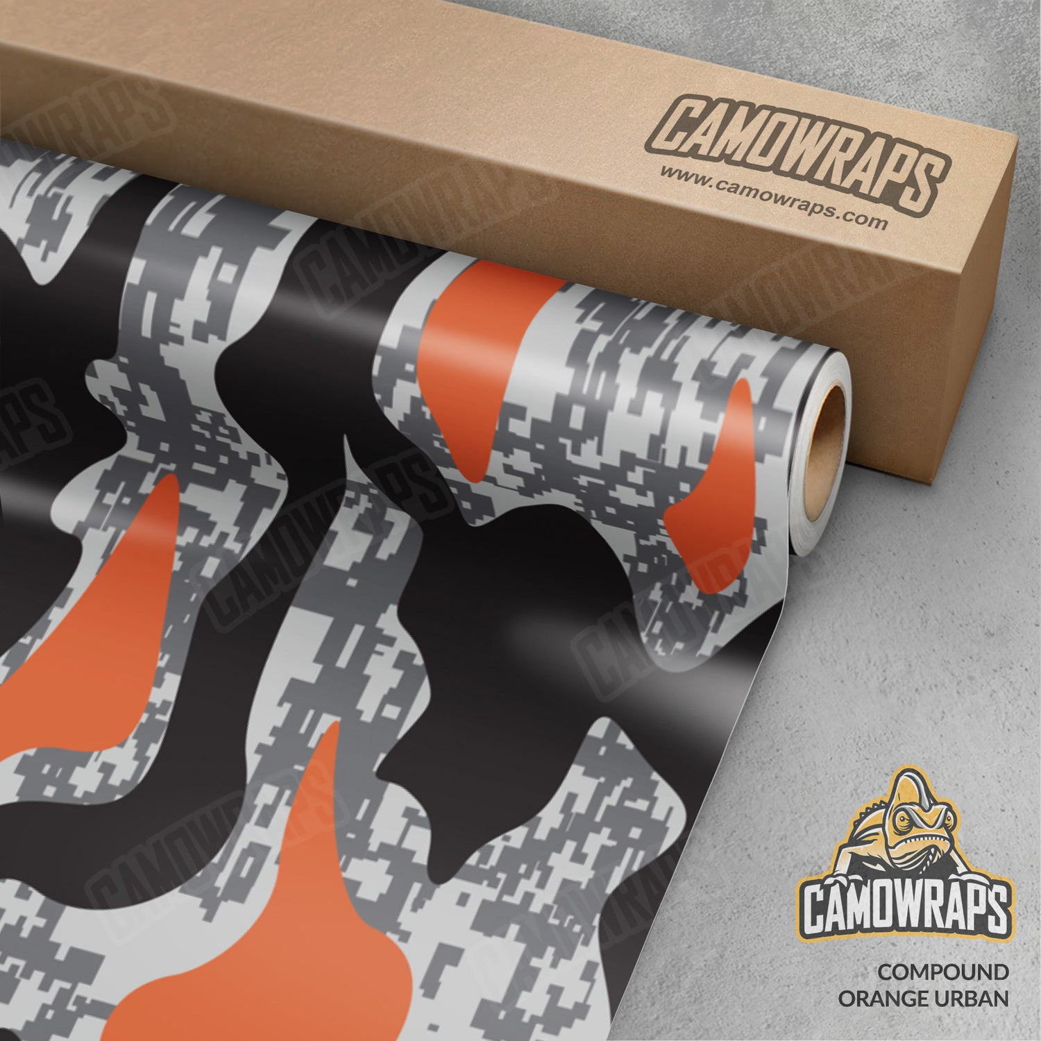 Compound Urban Orange Camo Vinyl Wrap