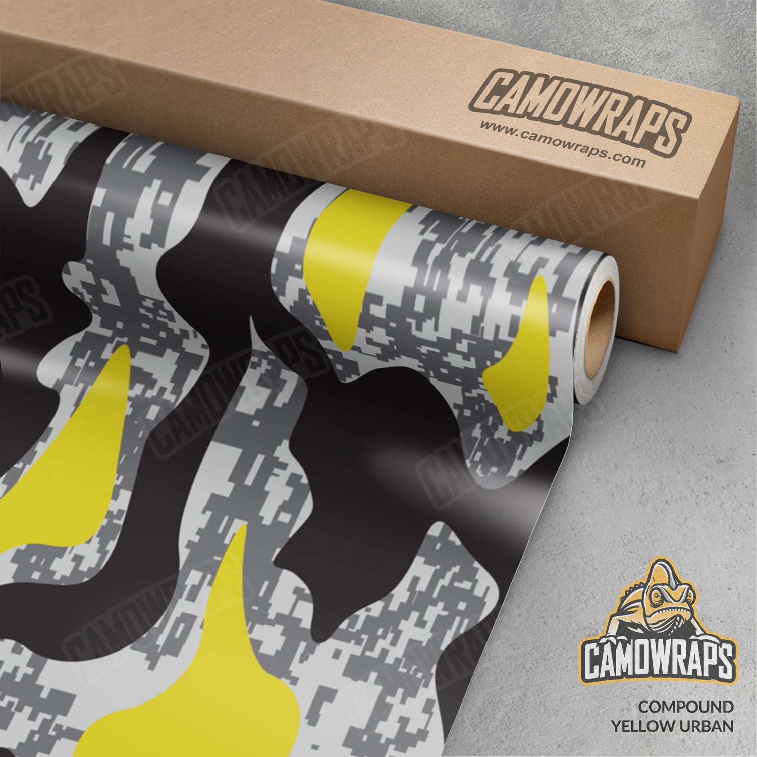 Compound Urban Yellow Camo Vinyl Wrap