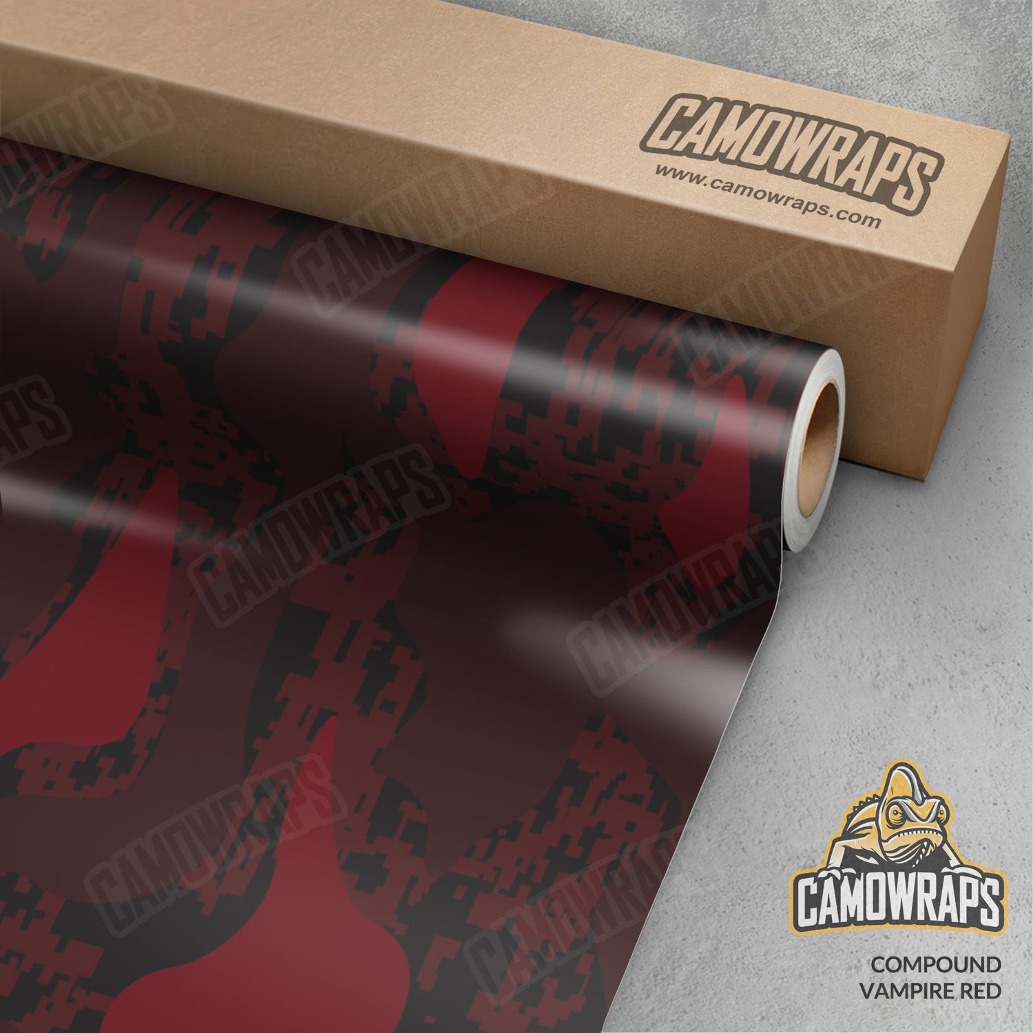 Compound Vampire Red Camo Vinyl Wrap