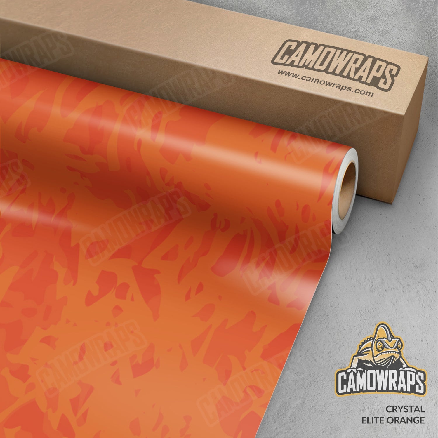 Crystal Elite Orange Camo Vinyl Wrap