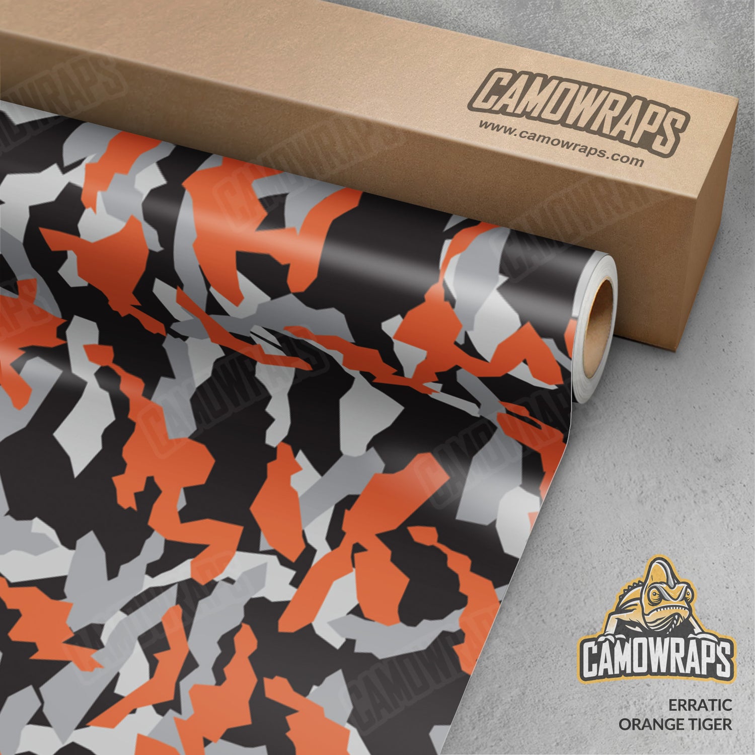 Erratic Orange Tiger Camo Vinyl Wrap