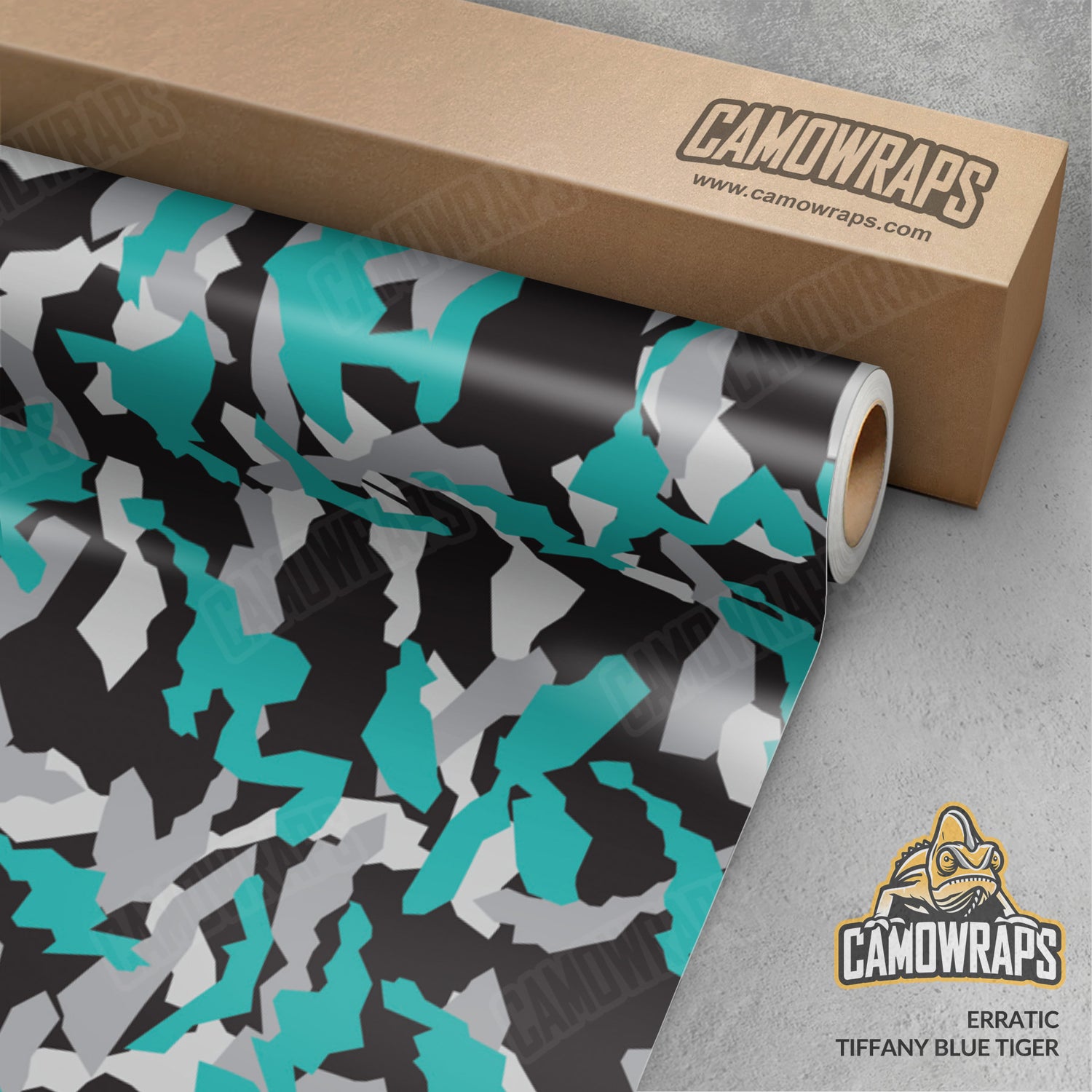 Erratic Tiffany Blue Tiger Camo Vinyl Wrap
