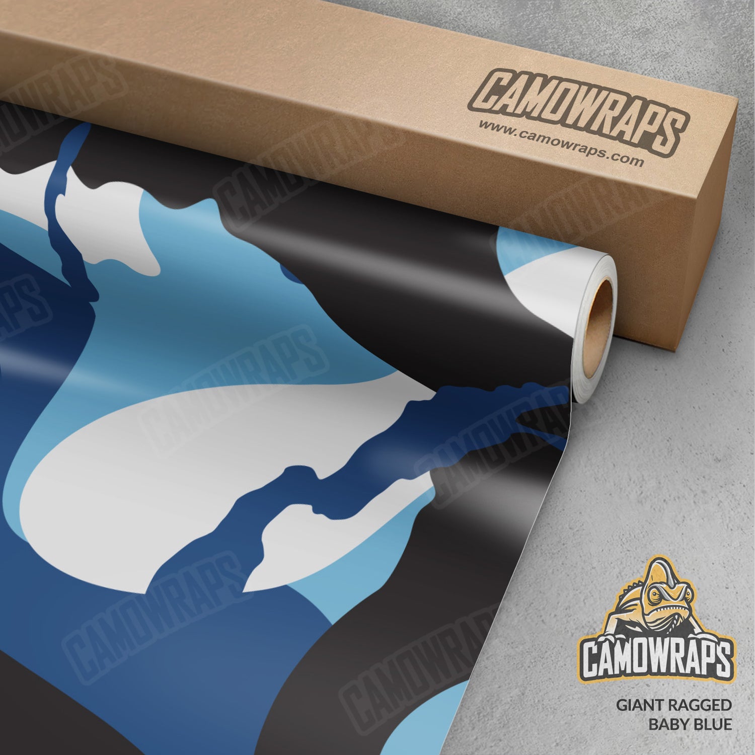 Giant Ragged Baby Blue Camo Vinyl Wrap
