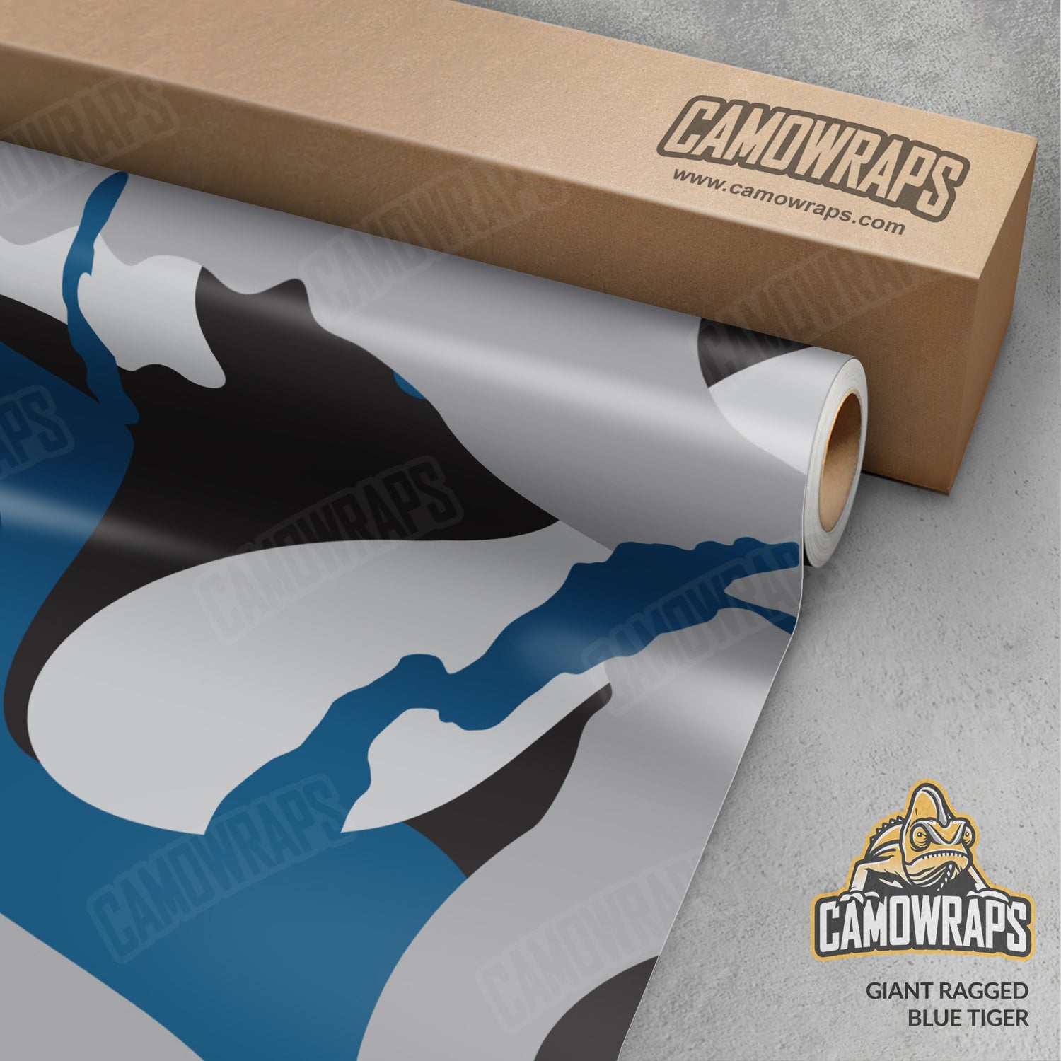 Giant Ragged Blue Tiger Camo Vinyl Wrap