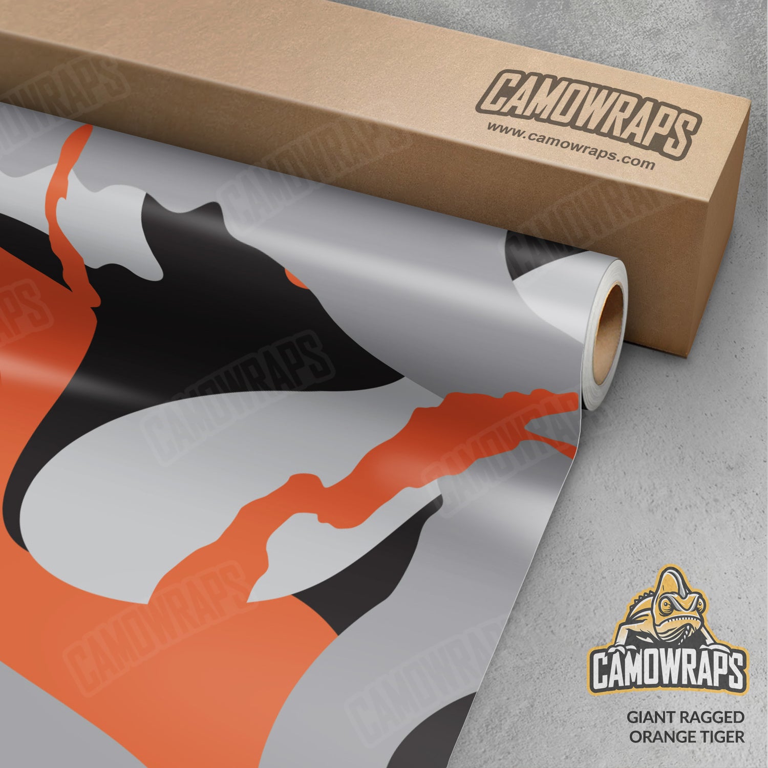 Giant Ragged Orange Tiger Camo Vinyl Wrap