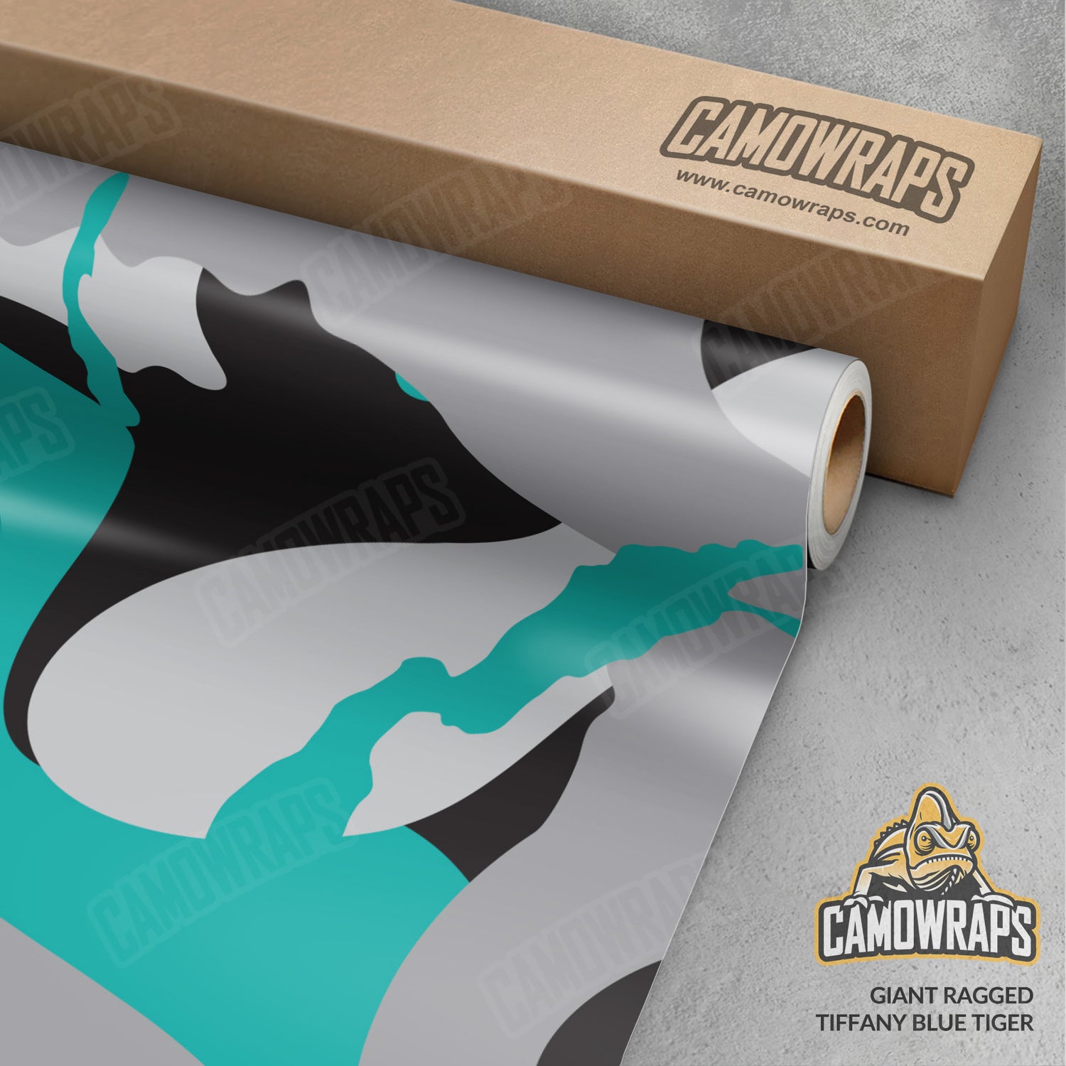 Giant Ragged Tiffany Blue Tiger Camo Vinyl Wrap