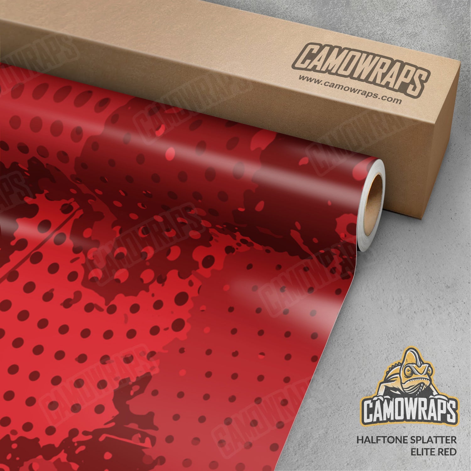 Halftone Splatter Elite Red Camo Vinyl Wrap