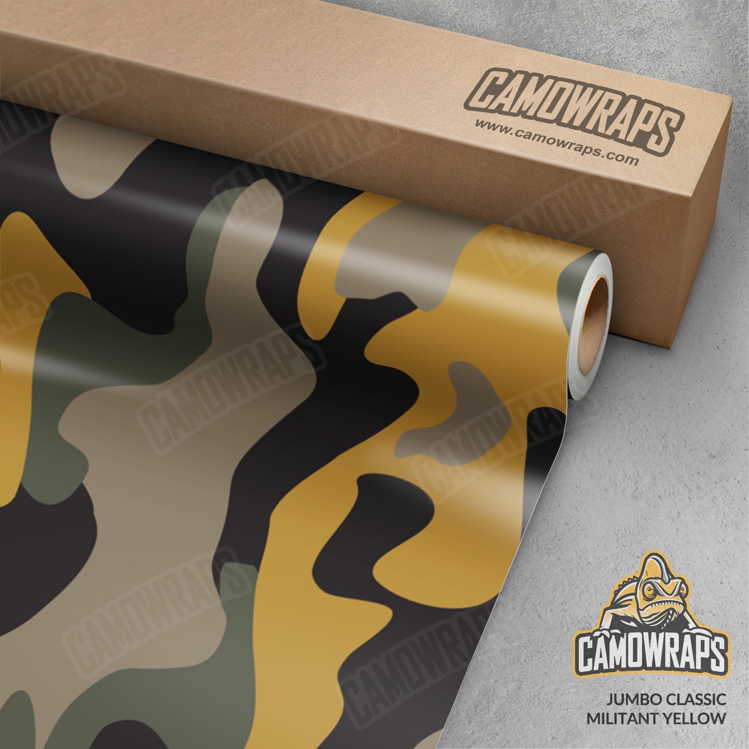 Jumbo Classic Militant Yellow Camo Vinyl Wrap