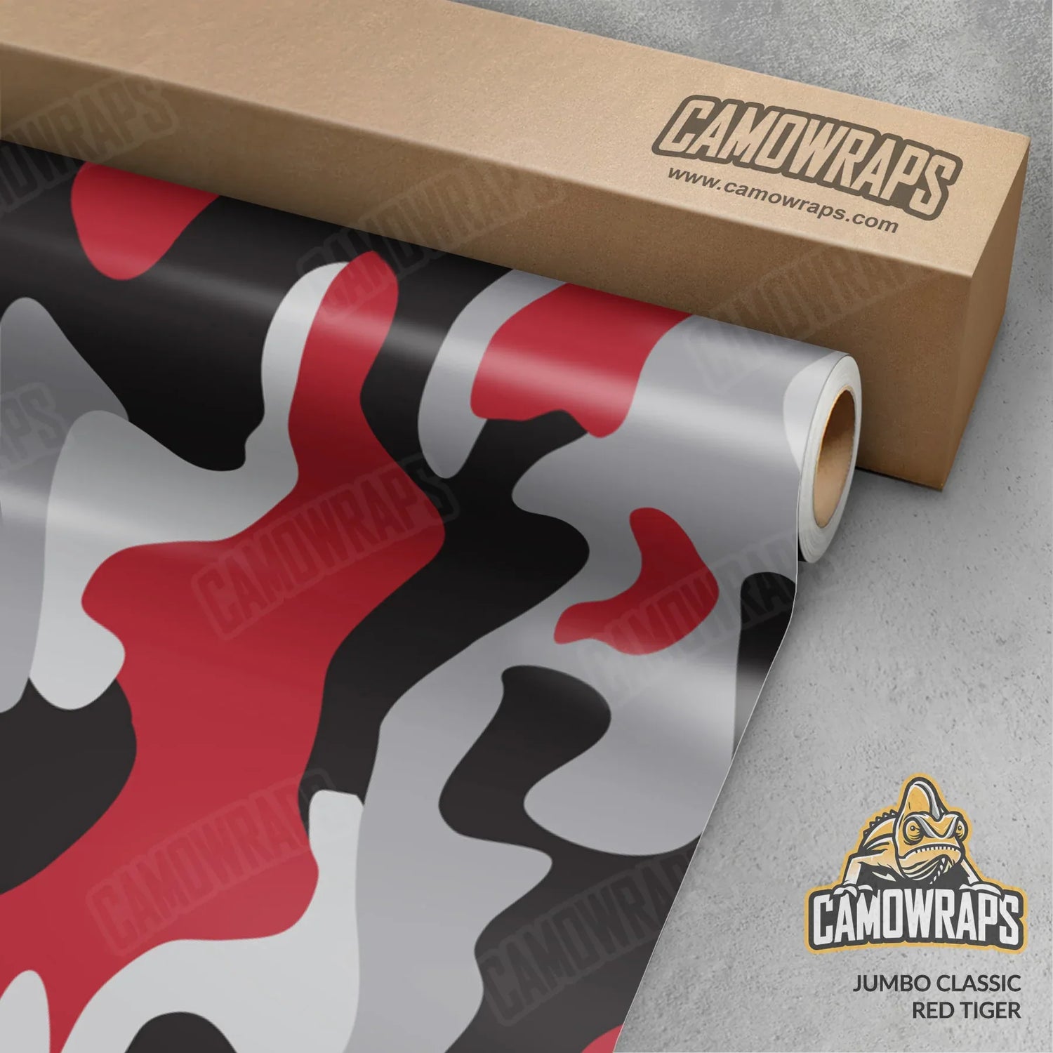 Jumbo Classic Red Tiger Camo Vinyl Wrap