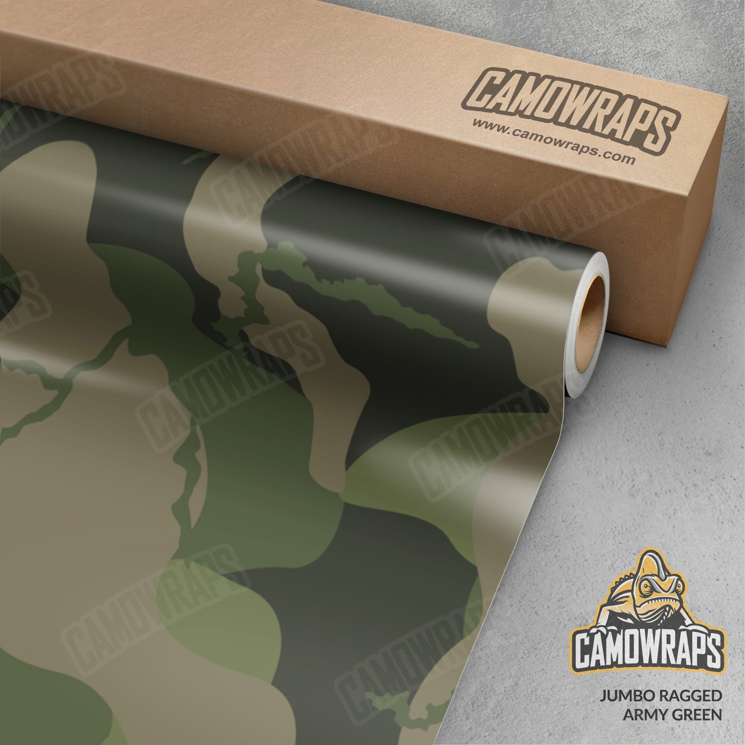 Jumbo Ragged Army Green Camo Vinyl Wrap