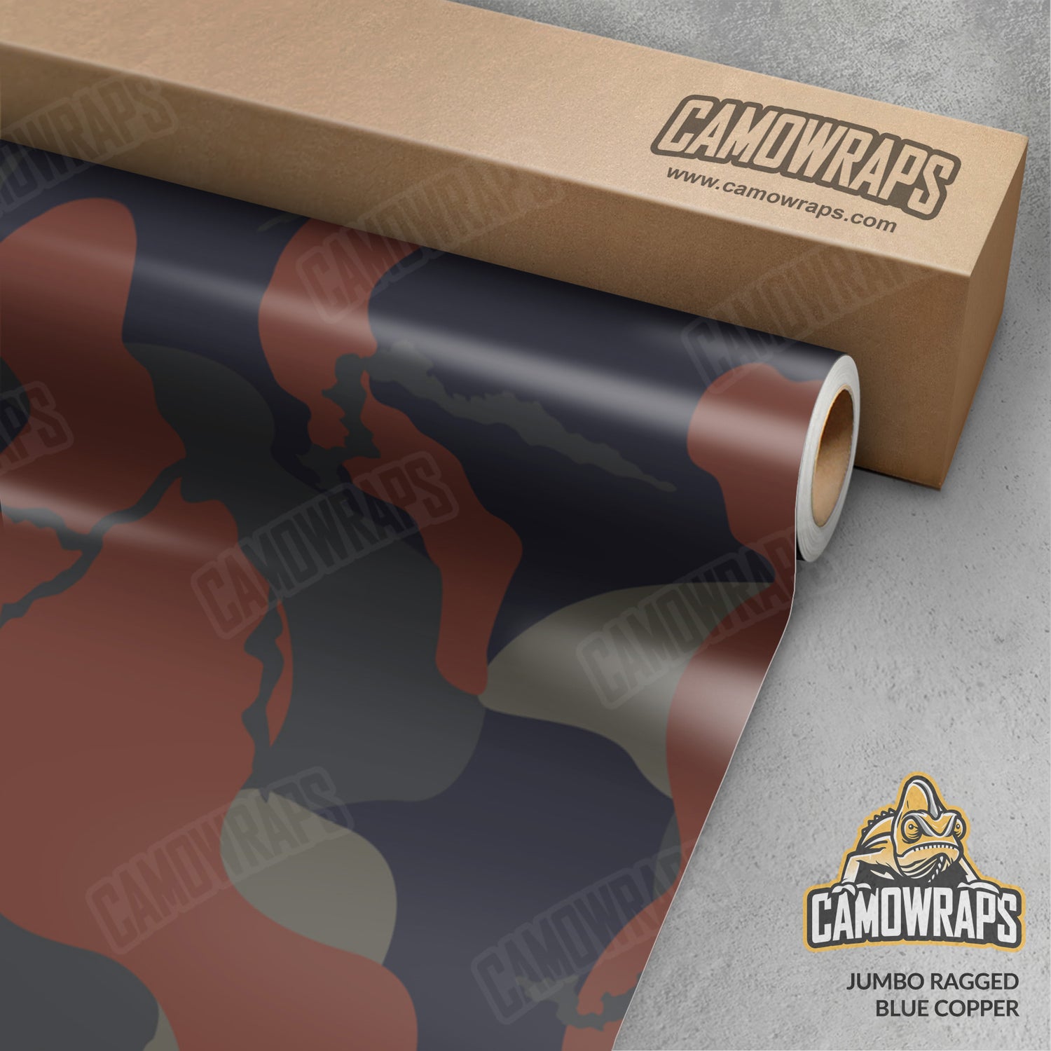 Jumbo Ragged Blue Copper Camo Vinyl Wrap