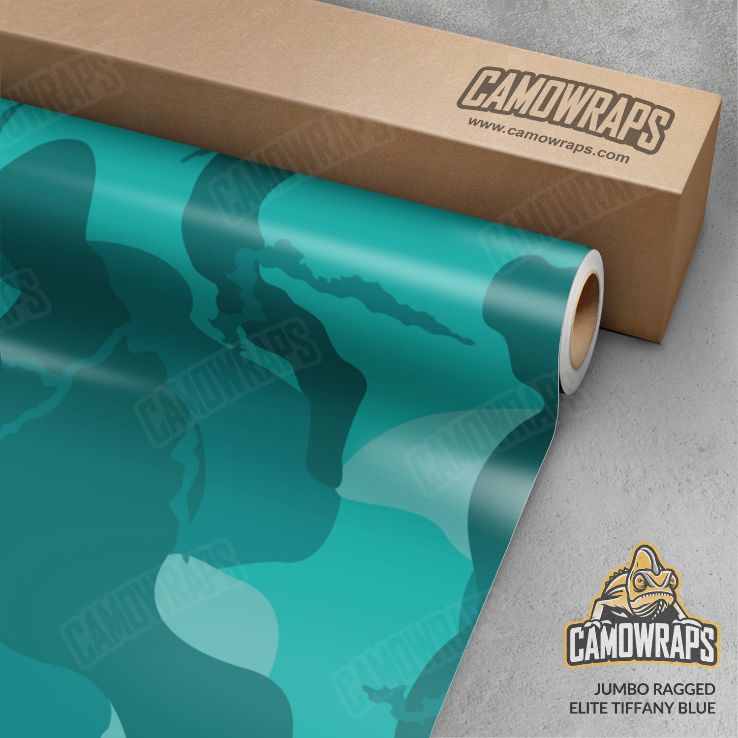 Jumbo Ragged Elite Tiffany Blue Camo Vinyl Wrap