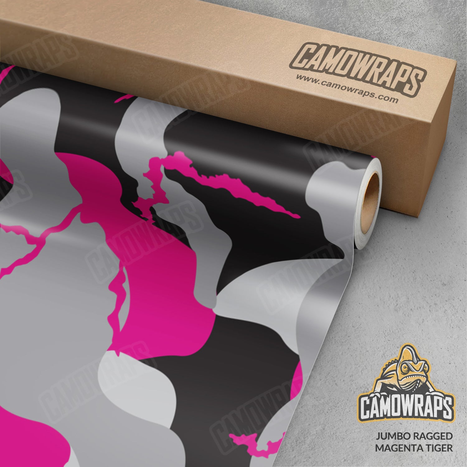 Jumbo Ragged Magenta Tiger Camo Vinyl Wrap