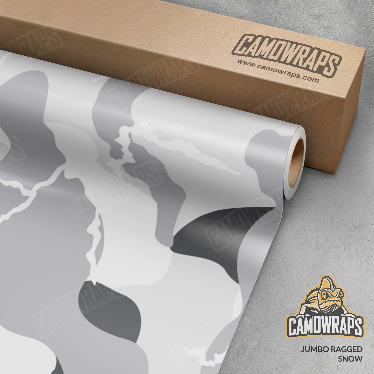 Jumbo Ragged Snow Camo Vinyl Wrap