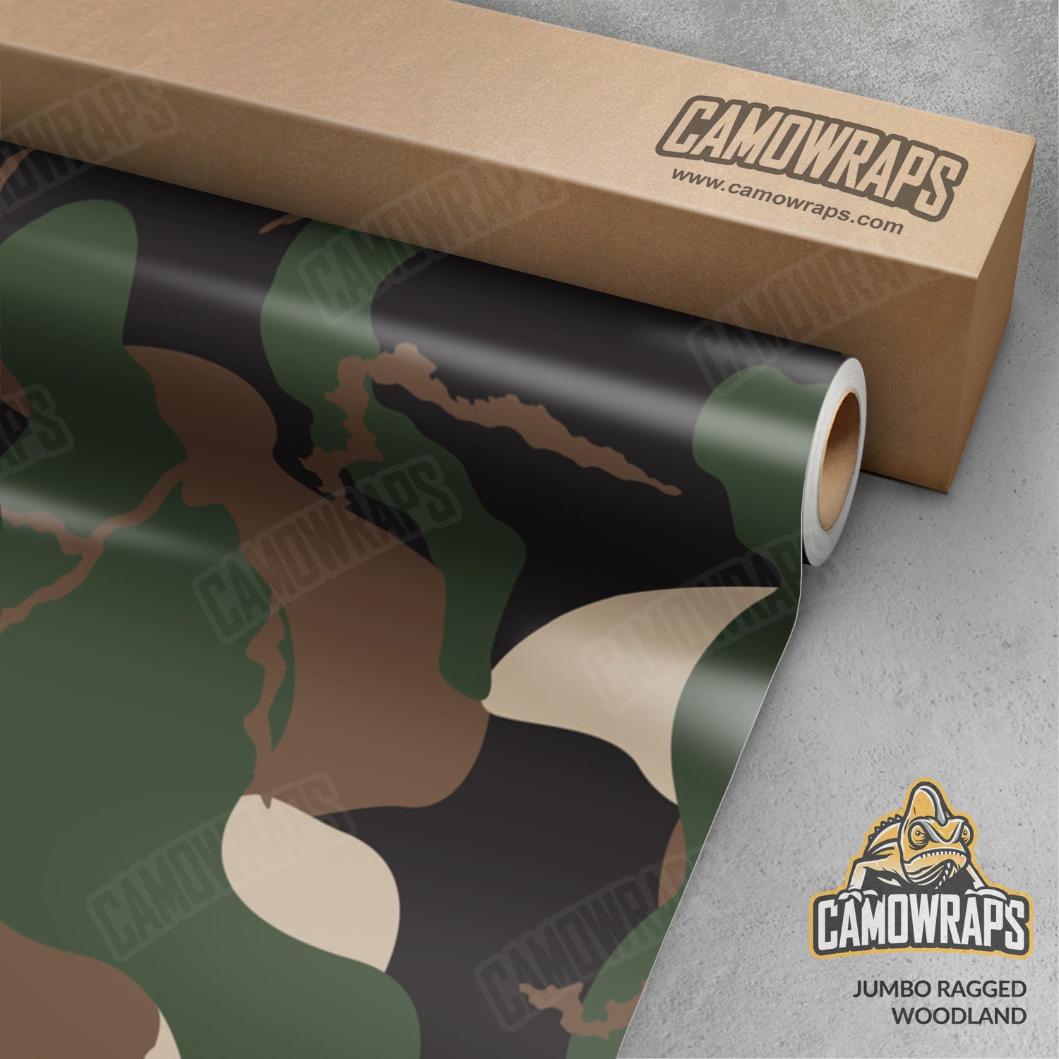 Jumbo Ragged Woodland Camo Vinyl Wrap