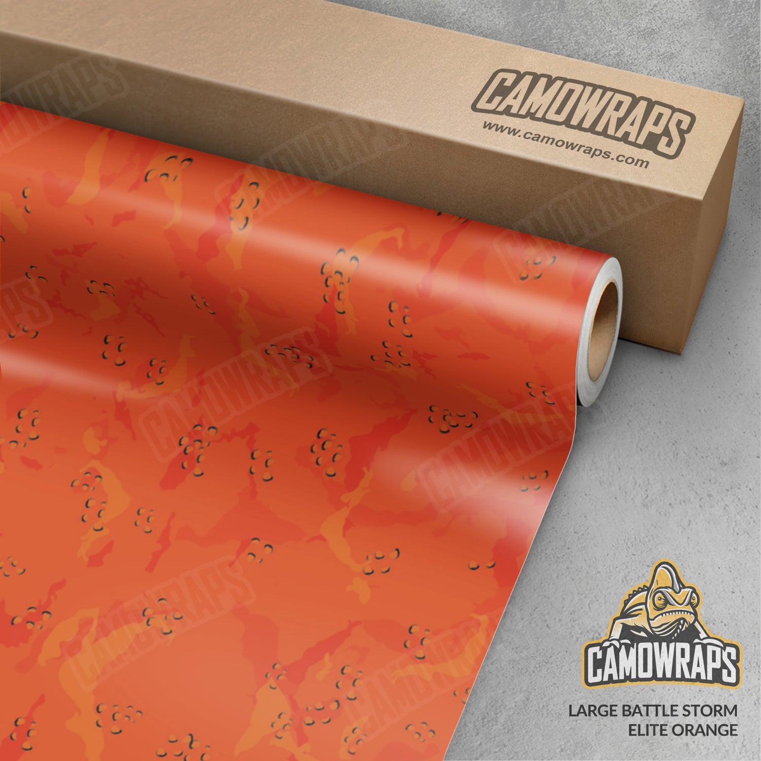 Large Battle Storm Elite Orange Camo Vinyl Wrap