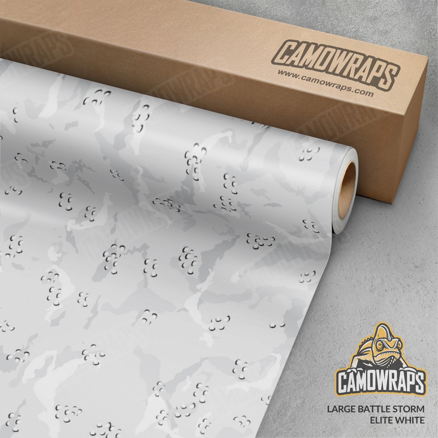 Large Battle Storm Elite White Camo Vinyl Wrap