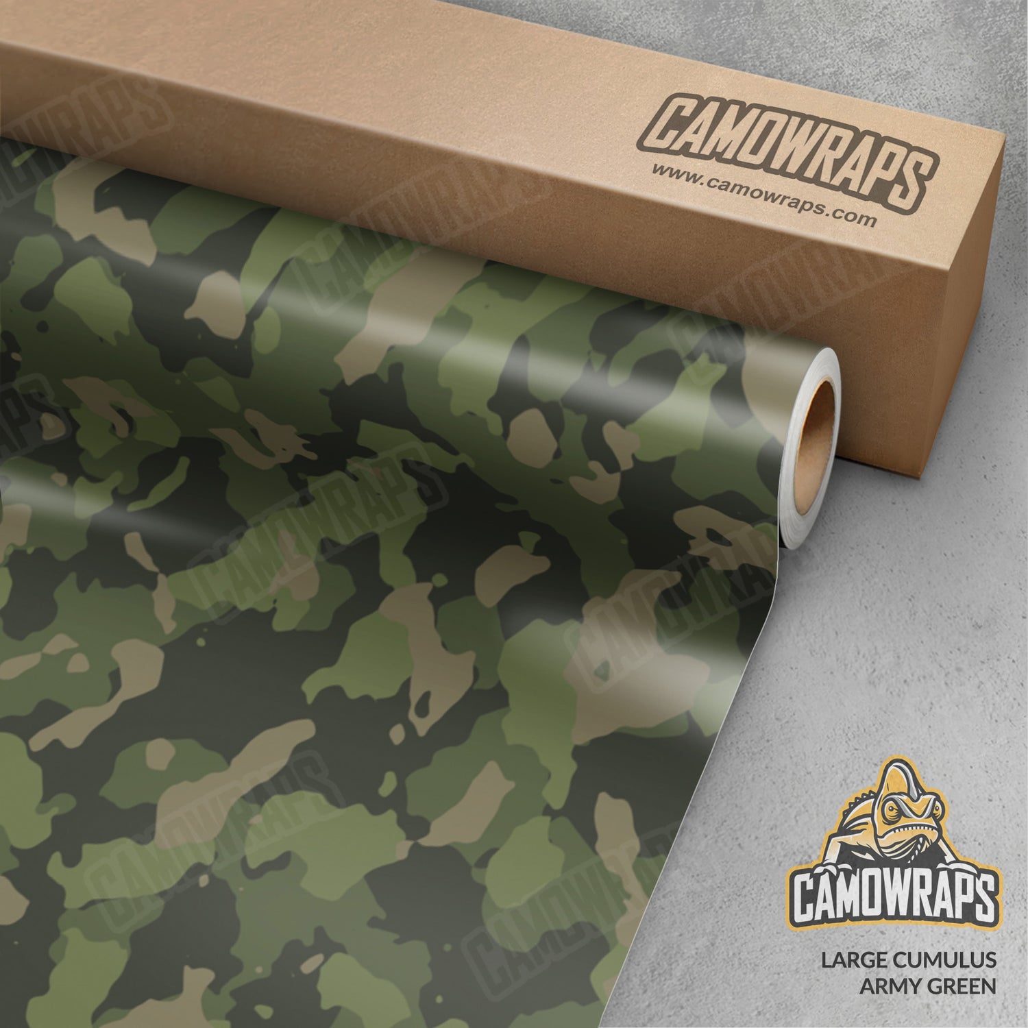 Large Cumulus Army Green Camo Vinyl Wrap