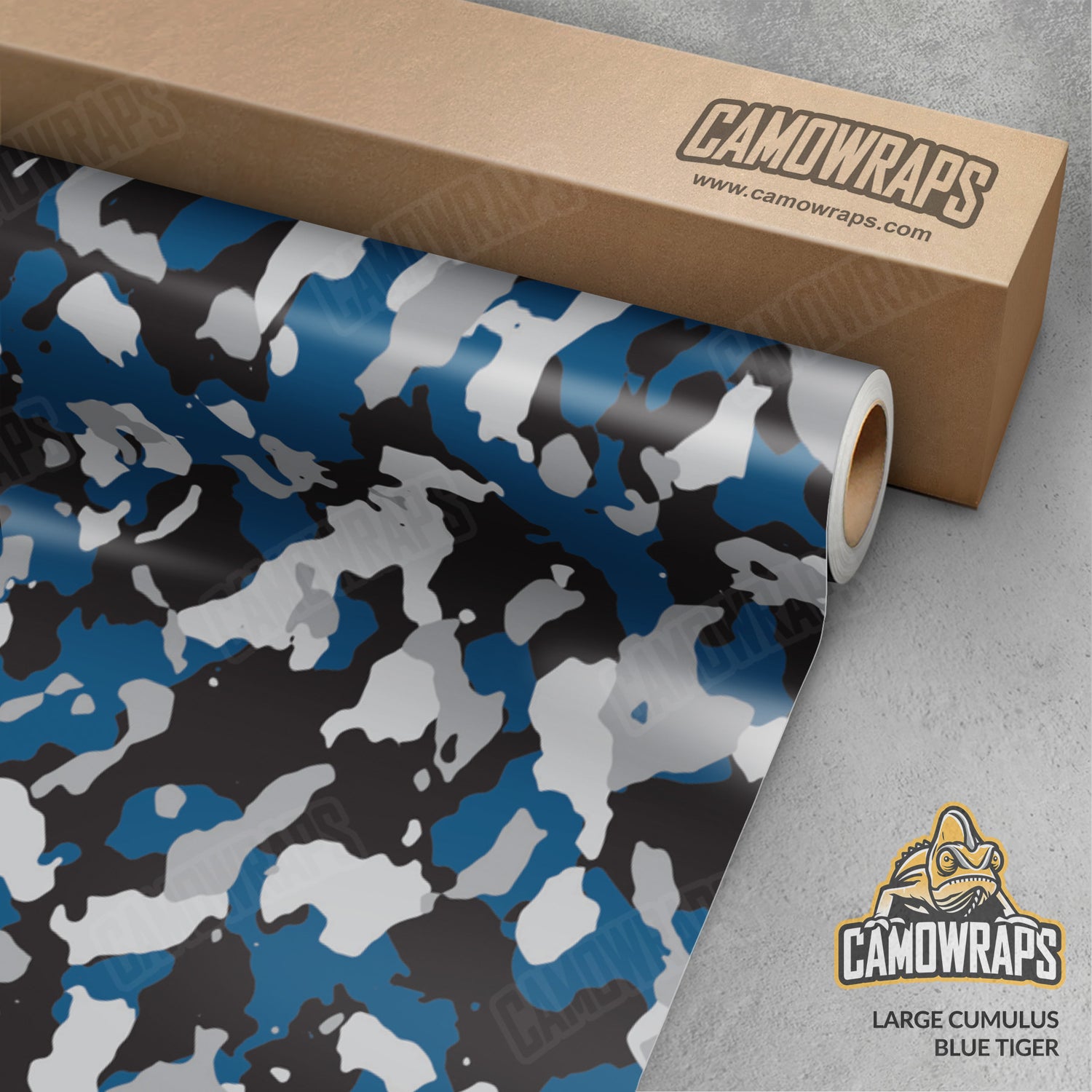 Large Cumulus Blue Tiger Camo Vinyl Wrap