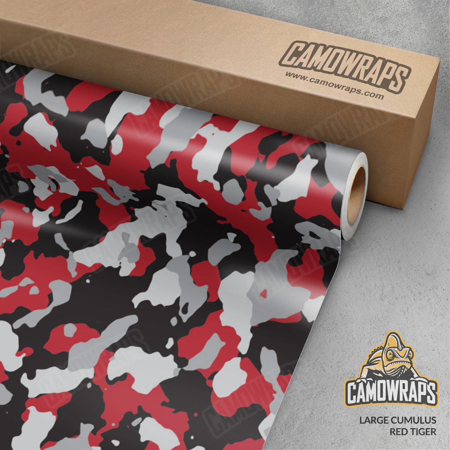 Large Cumulus Red Tiger Camo Vinyl Wrap