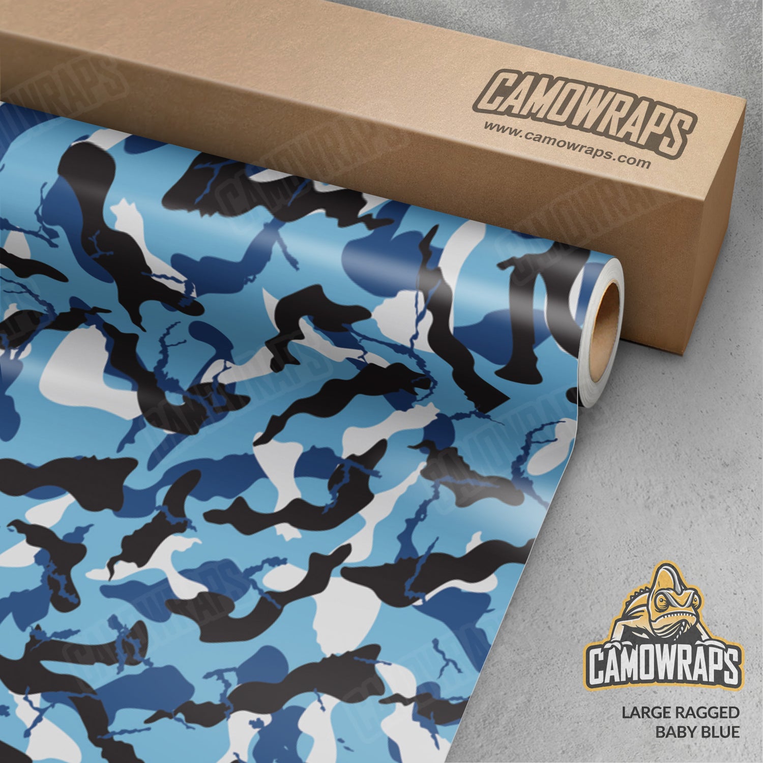 Large Ragged Baby Blue Camo Vinyl Wrap