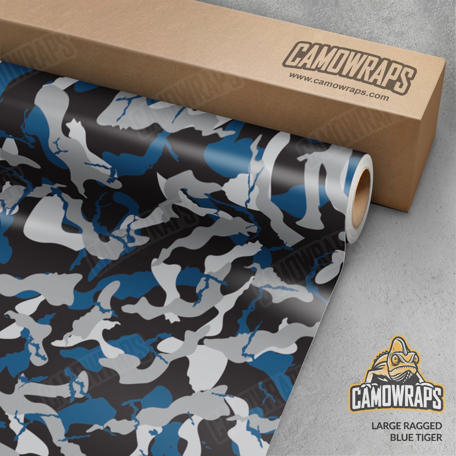 Large Ragged Blue Tiger Camo Vinyl Wrap