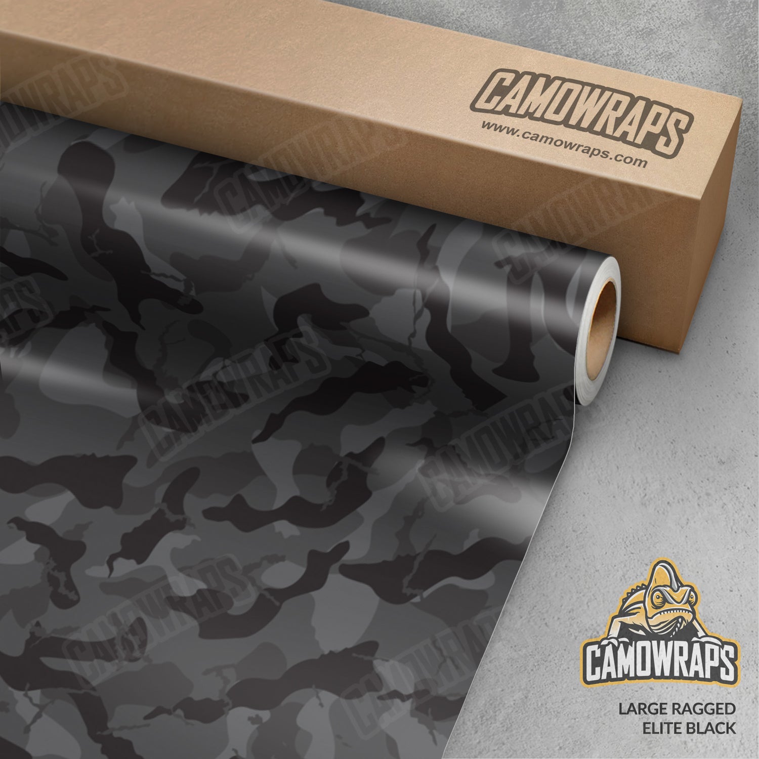 Large Ragged Elite Black Camo Vinyl Wrap