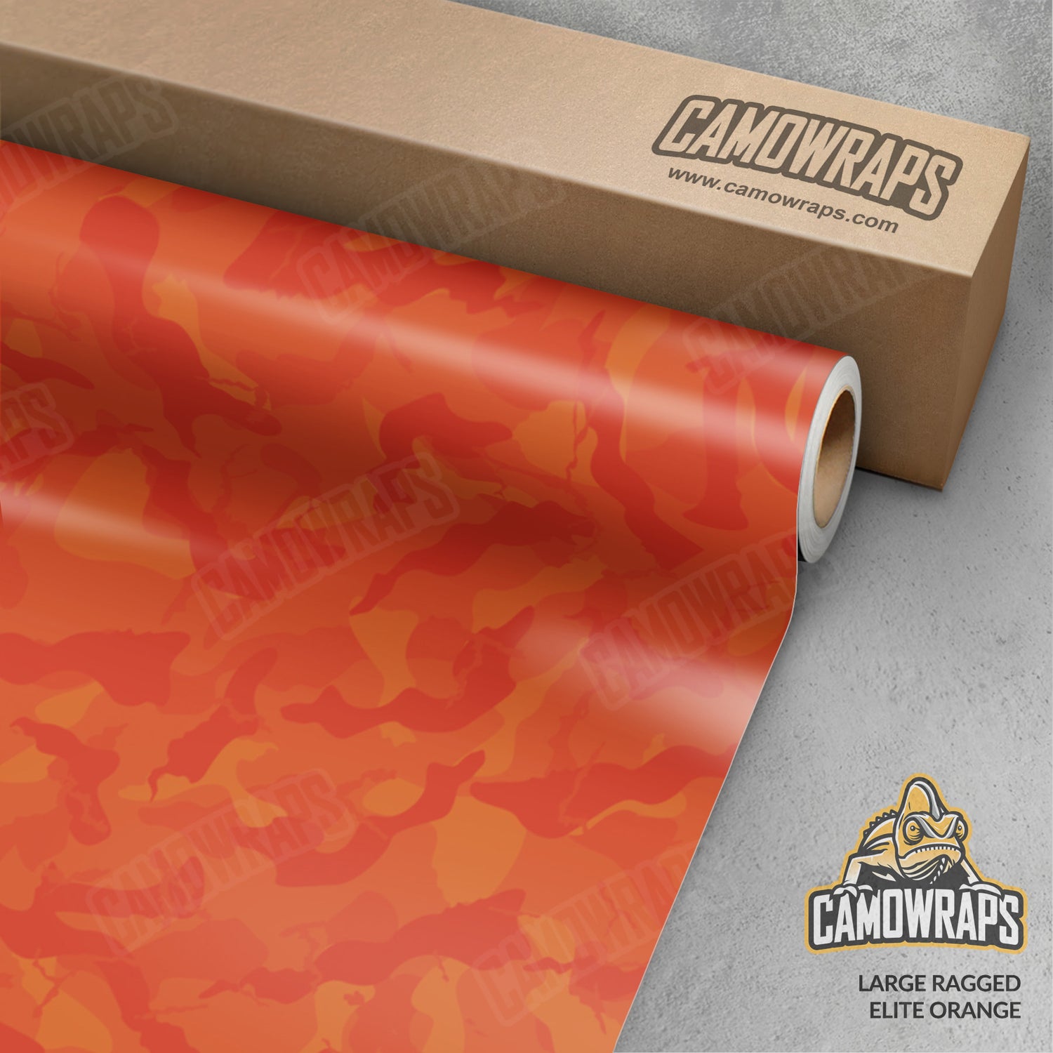 Large Ragged Elite Orange Camo Vinyl Wrap