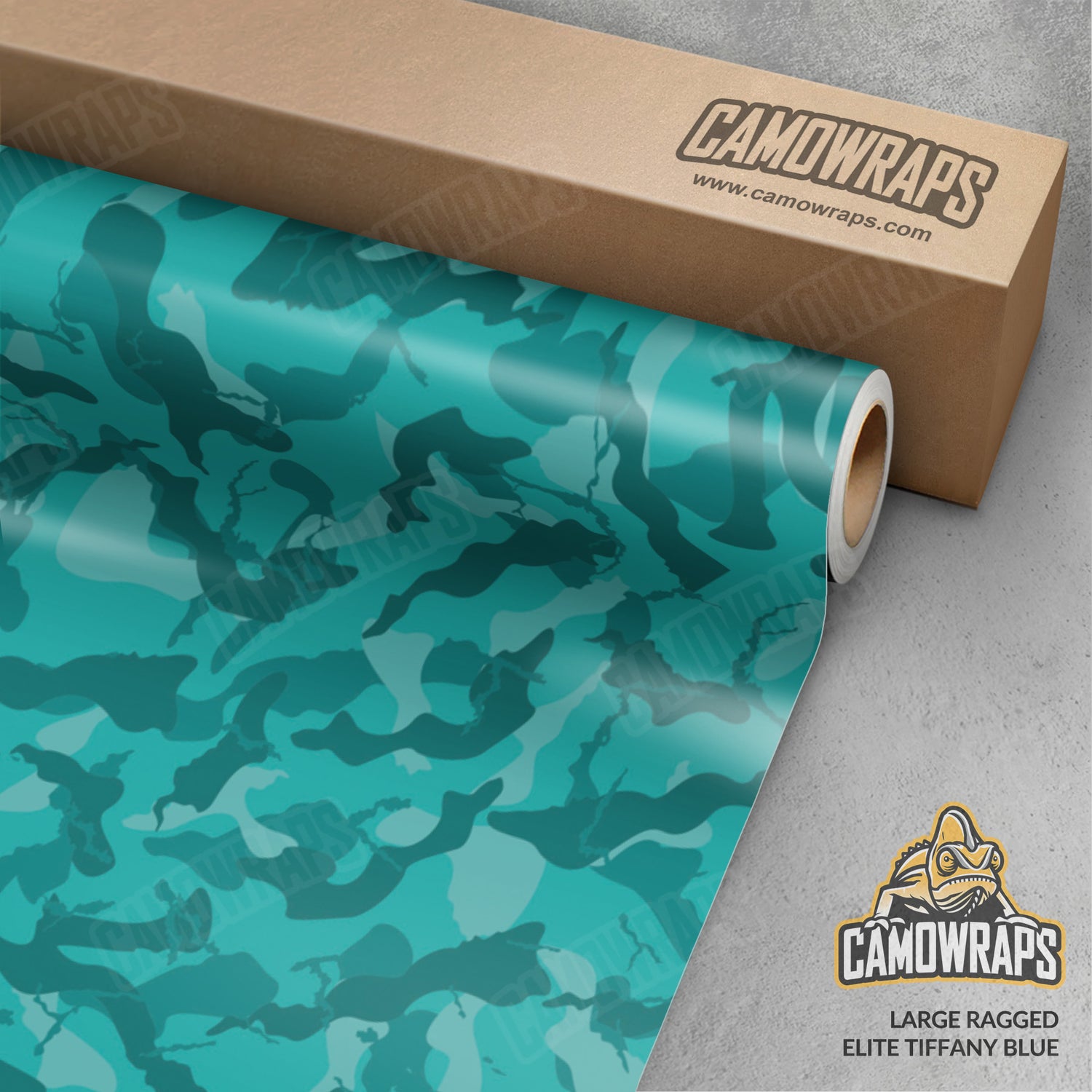 Large Ragged Elite Tiffany Blue Camo Vinyl Wrap