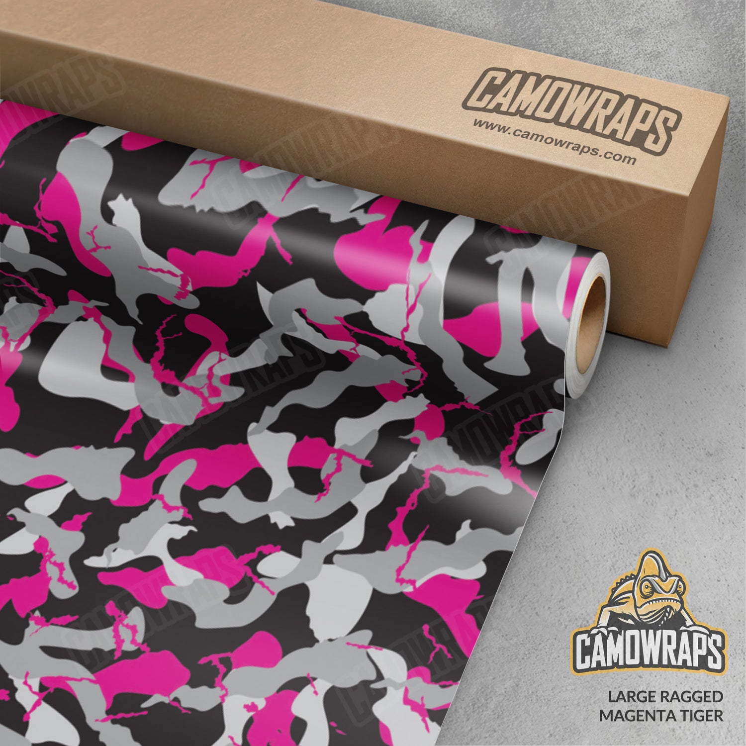 Large Ragged Magenta Tiger Camo Vinyl Wrap