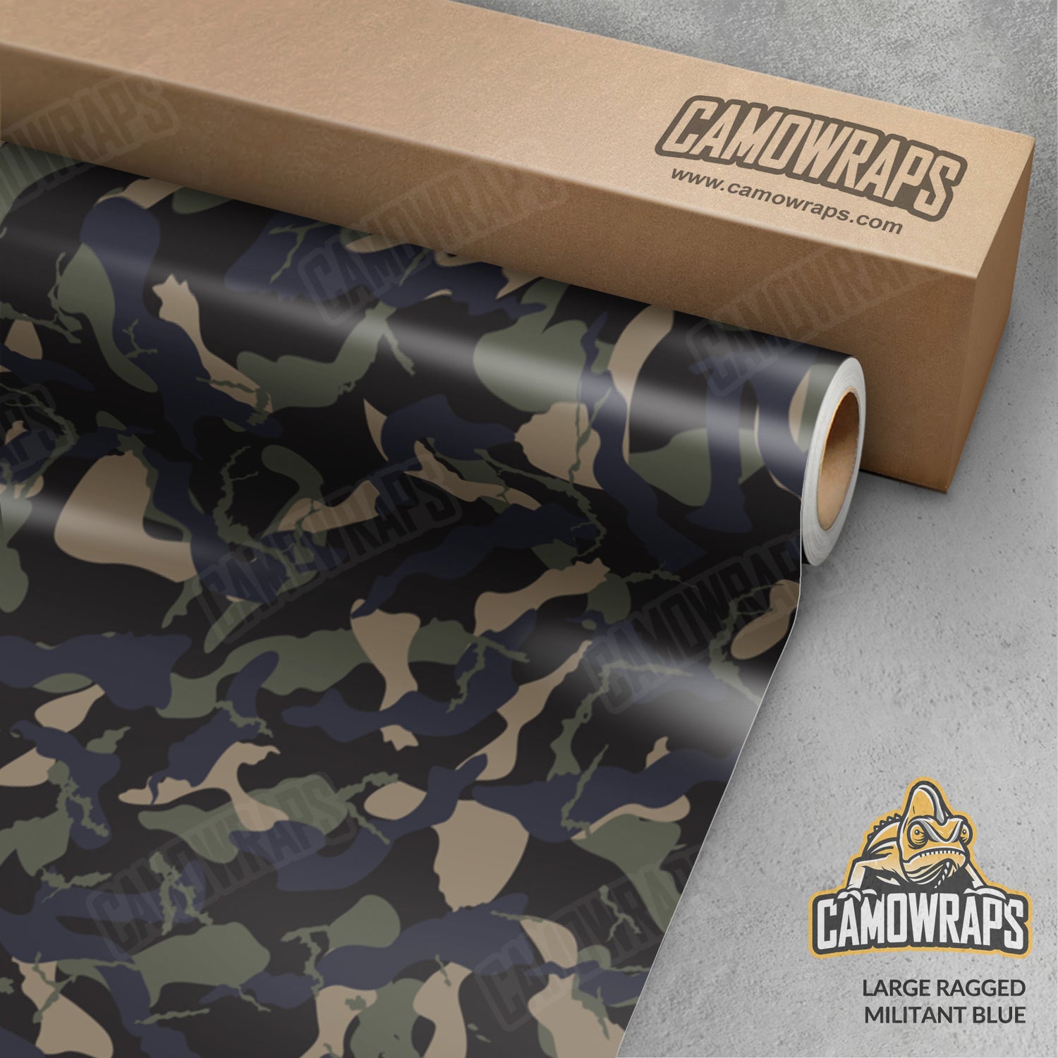 Large Ragged Militant Blue Camo Vinyl Wrap