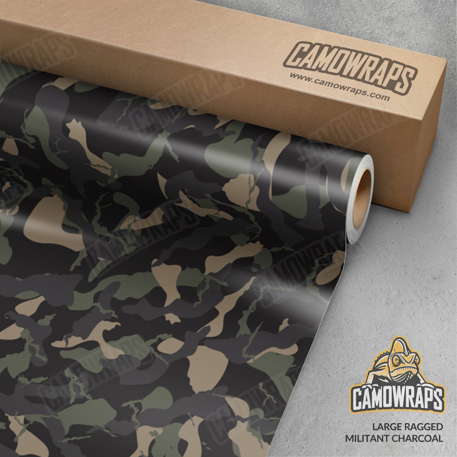 Large Ragged Militant Charcoal Camo Vinyl Wrap