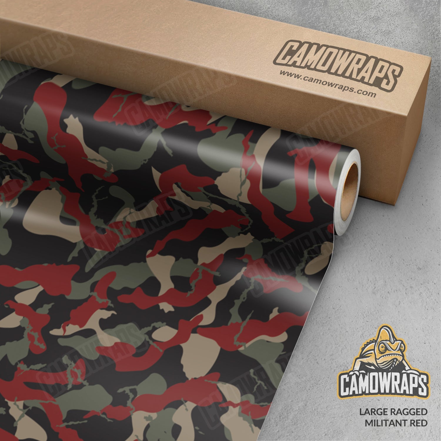 Large Ragged Militant Red Camo Vinyl Wrap