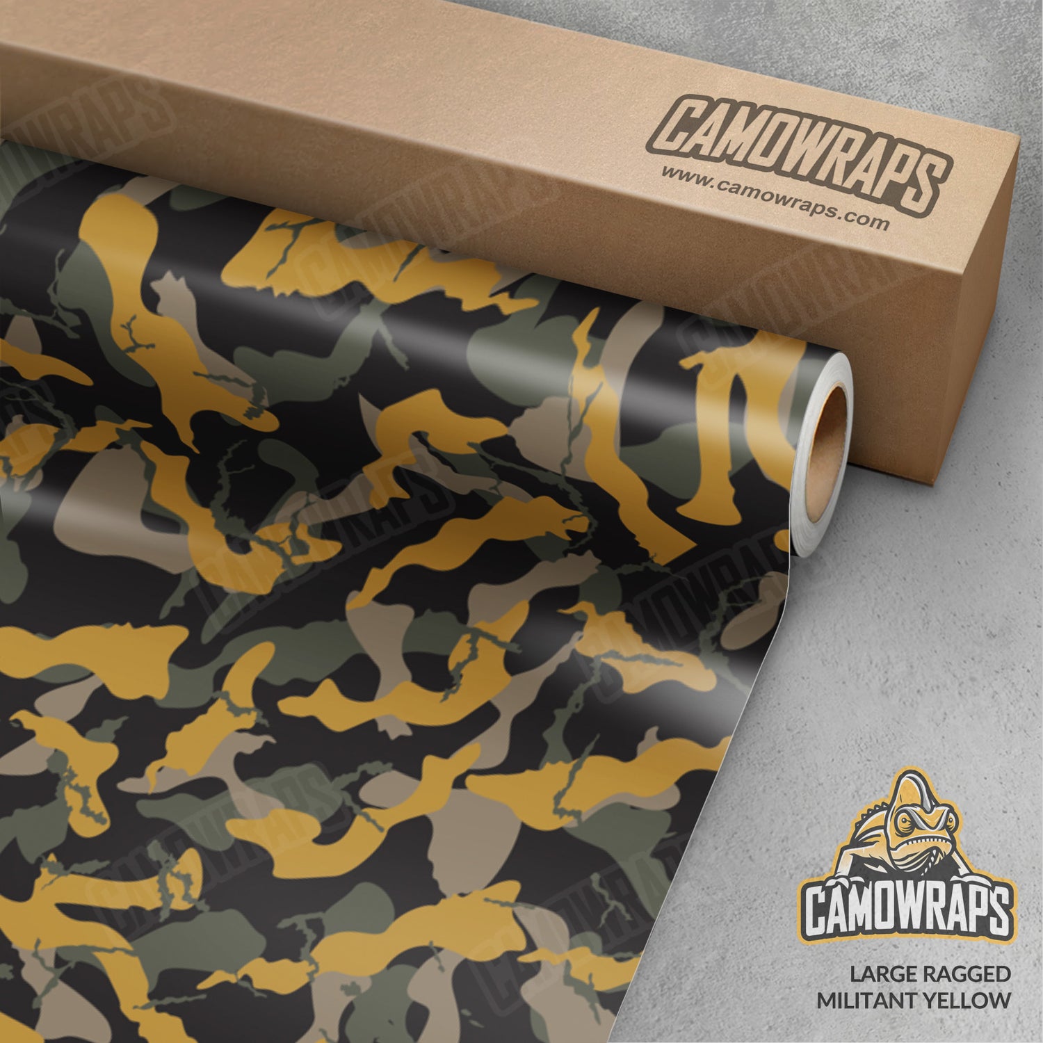 Large Ragged Militant Yellow Camo Vinyl Wrap