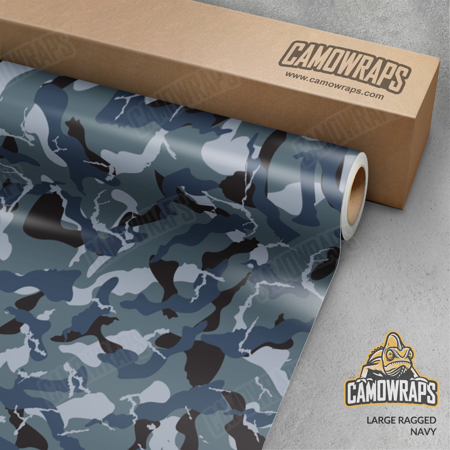Large Ragged Navy Camo Vinyl Wrap