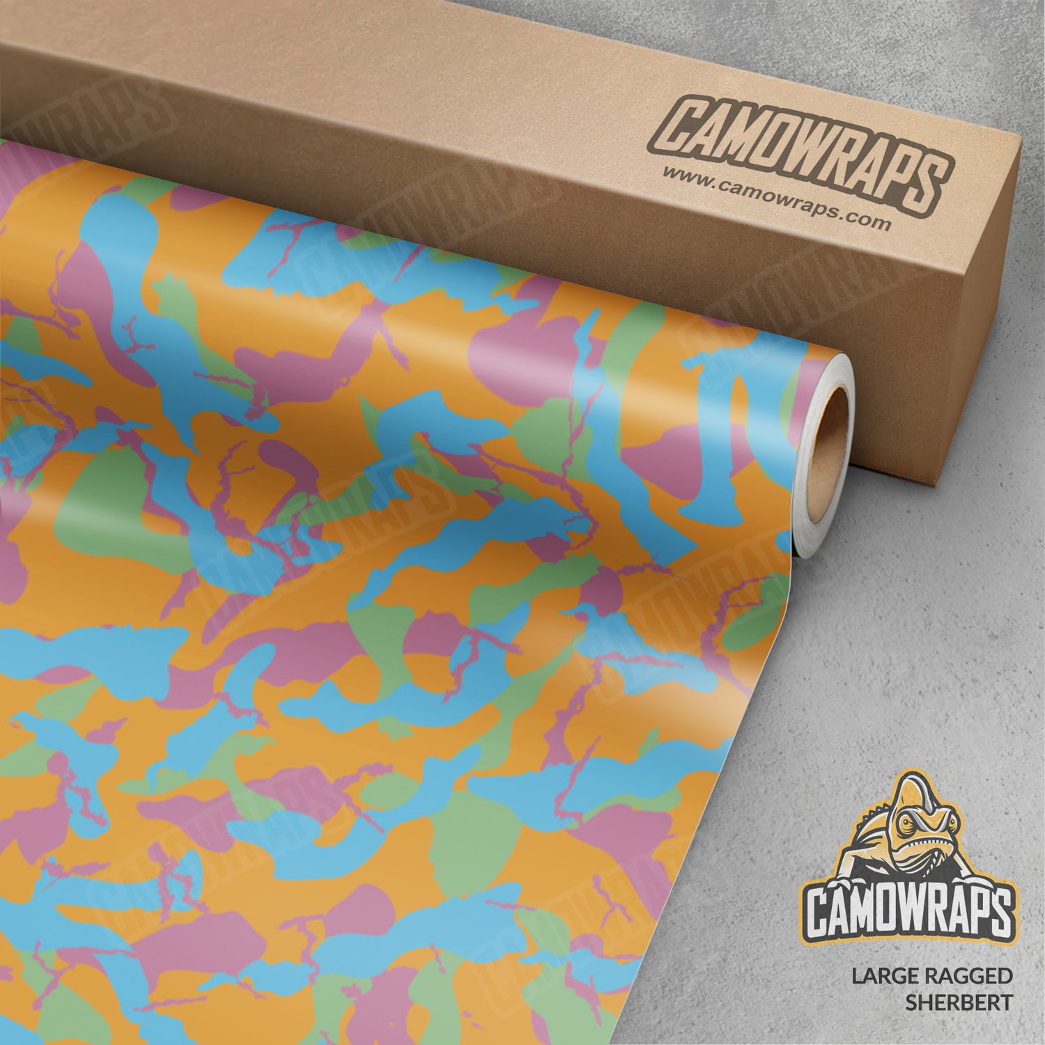 Large Ragged Sherbert Camo Vinyl Wrap