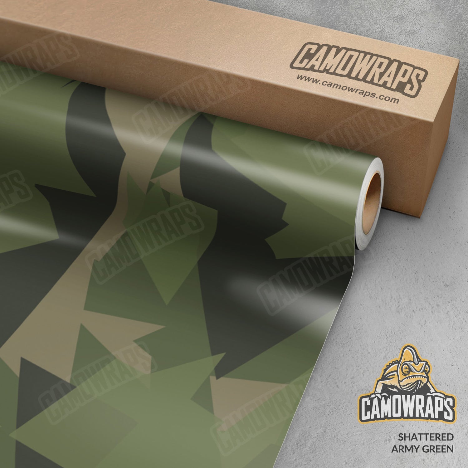 Shattered Army Green Camo Vinyl Wrap