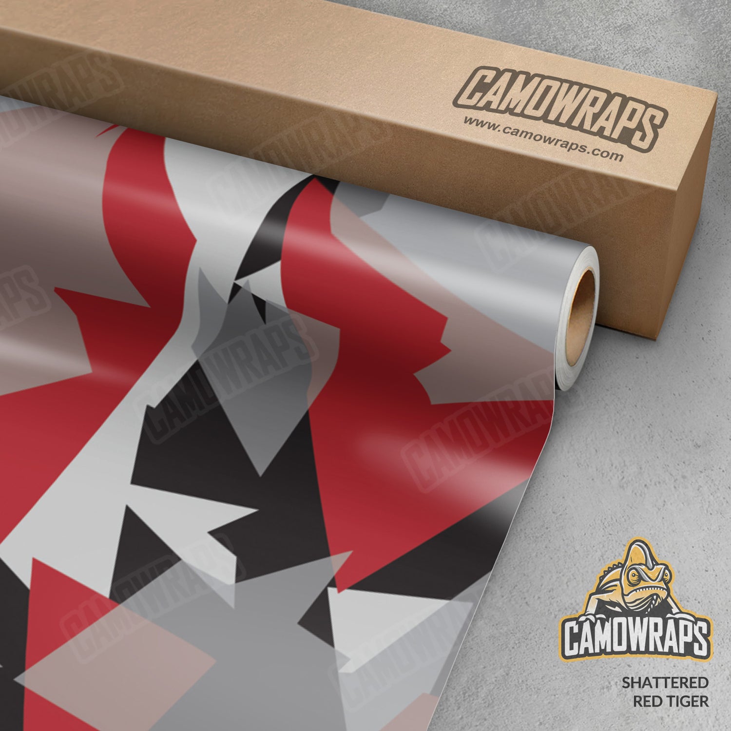 Shattered Red Tiger Camo Vinyl Wrap